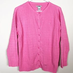 Duck Head Pink Cardigan Button Up Sweater